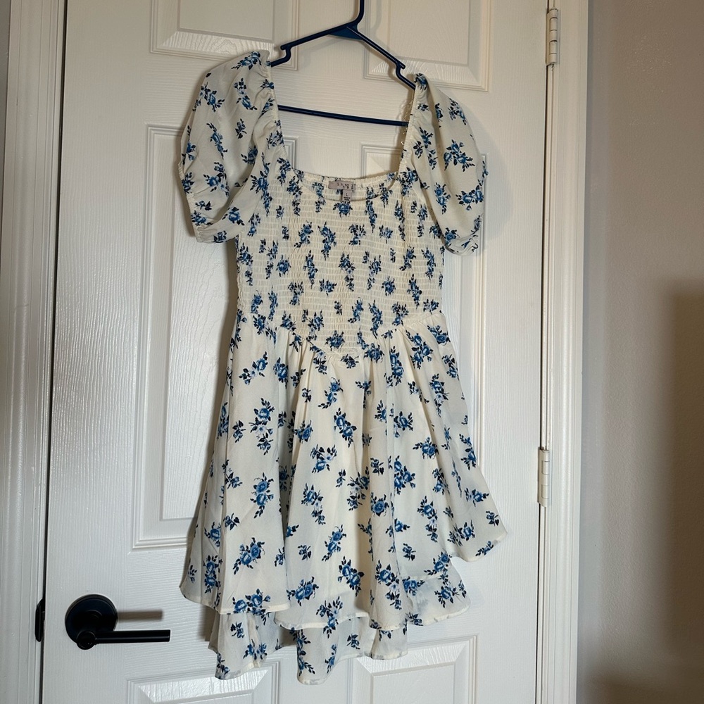Inspired Hearts Blue Floral Kids Dress